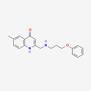 6-Methyl-2-{[(3-phenoxypropyl)amino]methyl}quinolin-4-OL