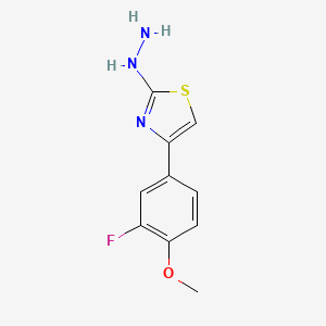 molecular formula C10H10FN3OS B2772370 4-(3-Fluoro-4-methoxyphenyl)-2-hydrazinylthiazole CAS No. 886504-35-4