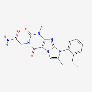 molecular formula C19H20N6O3 B2772376 2-[6-(2-Ethylphenyl)-4,7-dimethyl-1,3-dioxopurino[7,8-a]imidazol-2-yl]acetamide CAS No. 876669-71-5