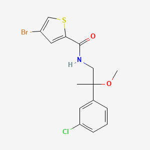 molecular formula C15H15BrClNO2S B2772390 4-bromo-N-(2-(3-chlorophenyl)-2-methoxypropyl)thiophene-2-carboxamide CAS No. 1795088-77-5