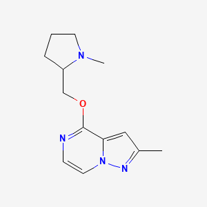 molecular formula C13H18N4O B2772391 1-Methyl-2-[({2-methylpyrazolo[1,5-a]pyrazin-4-yl}oxy)methyl]pyrrolidine CAS No. 2198436-15-4
