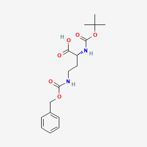 molecular formula C17H24N2O6 B2772392 (R)-4-Cbz-amino-2-Boc-amino-butyric acid CAS No. 101854-42-6; 70882-68-7