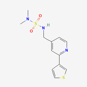 molecular formula C12H15N3O2S2 B2772397 4-[(Dimethylsulfamoylamino)methyl]-2-thiophen-3-ylpyridine CAS No. 2034397-80-1
