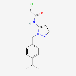 2-chloro-N-(2-{[4-(propan-2-yl)phenyl]methyl}-2,3-dihydro-1H-pyrazol-3-ylidene)acetamide