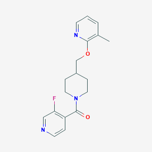 molecular formula C18H20FN3O2 B2772409 (3-Fluoropyridin-4-yl)-[4-[(3-methylpyridin-2-yl)oxymethyl]piperidin-1-yl]methanone CAS No. 2380043-34-3