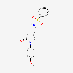 N-((1-(4-methoxyphenyl)-5-oxopyrrolidin-3-yl)methyl)benzenesulfonamide