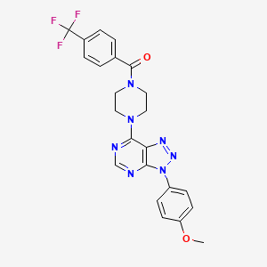 molecular formula C23H20F3N7O2 B2772414 (4-(3-(4-甲氧基苯基)-3H-[1,2,3]三唑[4,5-d]嘧啶-7-基)哌嗪-1-基)(4-(三氟甲基)苯基)甲酮 CAS No. 920413-18-9