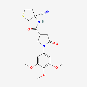 molecular formula C19H23N3O5S B2772415 N-(3-Cyanothiolan-3-yl)-5-oxo-1-(3,4,5-trimethoxyphenyl)pyrrolidine-3-carboxamide CAS No. 2248882-22-4