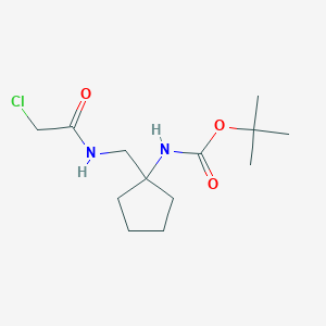 molecular formula C13H23ClN2O3 B2772419 Tert-butyl N-[1-[[(2-chloroacetyl)amino]methyl]cyclopentyl]carbamate CAS No. 2411242-85-6