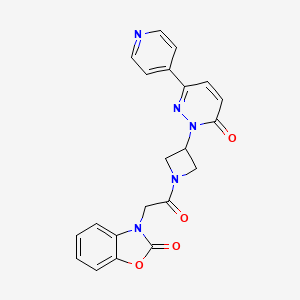 3-[2-Oxo-2-[3-(6-oxo-3-pyridin-4-ylpyridazin-1-yl)azetidin-1-yl]ethyl]-1,3-benzoxazol-2-one