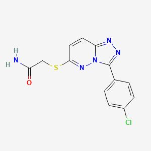molecular formula C13H10ClN5OS B2772428 2-((3-(4-Chlorophenyl)-[1,2,4]triazolo[4,3-b]pyridazin-6-yl)thio)acetamide CAS No. 852373-09-2