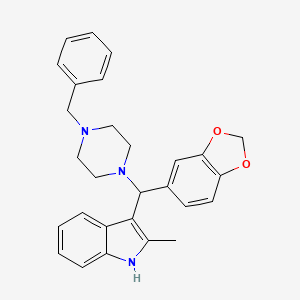 3-(benzo[d][1,3]dioxol-5-yl(4-benzylpiperazin-1-yl)methyl)-2-methyl-1H-indole