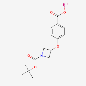 molecular formula C15H18KNO5 B2772443 Potassium;4-[1-[(2-methylpropan-2-yl)oxycarbonyl]azetidin-3-yl]oxybenzoate CAS No. 2344685-63-6