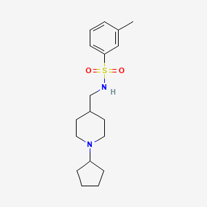 molecular formula C18H28N2O2S B2772446 N-((1-cyclopentylpiperidin-4-yl)methyl)-3-methylbenzenesulfonamide CAS No. 953259-71-7