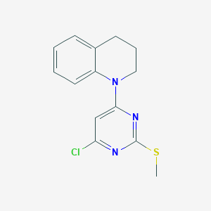 molecular formula C14H14ClN3S B2772448 1-(6-Chloro-2-(methylsulfanyl)-4-pyrimidinyl)-1,2,3,4-tetrahydroquinoline CAS No. 339017-84-4