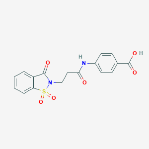 4-{[3-(1,1-dioxido-3-oxo-1,2-benzisothiazol-2(3H)-yl)propanoyl]amino}benzoic acid