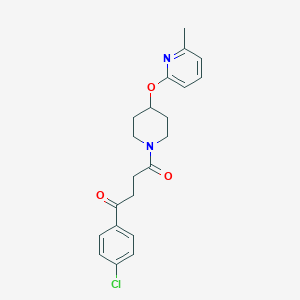 molecular formula C21H23ClN2O3 B2772453 1-(4-氯苯基)-4-(4-((6-甲基吡啶-2-基)氧基哌啶-1-基)丁烷-1,4-二酮 CAS No. 1797756-34-3