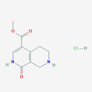molecular formula C10H13ClN2O3 B2772460 甲基-1-氧代-5,6,7,8-四氢-2H-2,7-萘啶-4-羧酸酯；盐酸盐 CAS No. 2460750-89-2