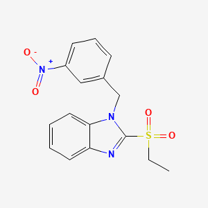 molecular formula C16H15N3O4S B2772463 2-(乙基磺酰)-1-(3-硝基苯甲基)-1H-苯并咪唑 CAS No. 886924-41-0
