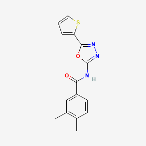 molecular formula C15H13N3O2S B2772469 3,4-二甲基-N-(5-(噻吩-2-基)-1,3,4-噁二唑-2-基)苯甲酰胺 CAS No. 865287-82-7