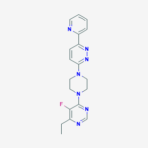 molecular formula C19H20FN7 B2772470 4-Ethyl-5-fluoro-6-[4-(6-pyridin-2-ylpyridazin-3-yl)piperazin-1-yl]pyrimidine CAS No. 2380088-49-1