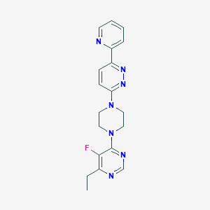 molecular formula C19H20FN7 B2772470 4-Ethyl-5-fluoro-6-{4-[6-(pyridin-2-yl)pyridazin-3-yl]piperazin-1-yl}pyrimidine CAS No. 2380088-49-1