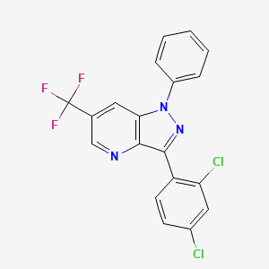 molecular formula C19H10Cl2F3N3 B2772472 3-(2,4-dichlorophenyl)-1-phenyl-6-(trifluoromethyl)-1H-pyrazolo[4,3-b]pyridine CAS No. 306977-43-5