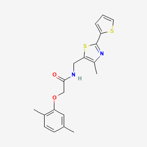 molecular formula C19H20N2O2S2 B2772473 2-(2,5-二甲基苯氧基)-N-((4-甲基-2-(噻吩-2-基)噻唑-5-基)甲基)乙酰胺 CAS No. 1421530-26-8