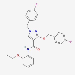 molecular formula C26H23F2N3O3 B2772477 N-(2-ethoxyphenyl)-1-(4-fluorobenzyl)-3-((4-fluorobenzyl)oxy)-1H-pyrazole-4-carboxamide CAS No. 1013755-68-4