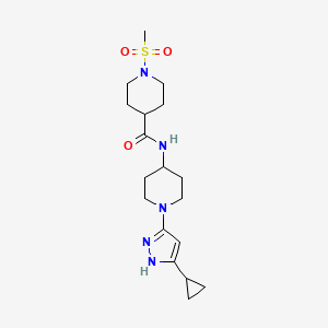 N-(1-(5-cyclopropyl-1H-pyrazol-3-yl)piperidin-4-yl)-1-(methylsulfonyl)piperidine-4-carboxamide