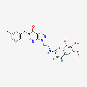 (Z)-N-(2-(5-(3-methylbenzyl)-4-oxo-4,5-dihydro-1H-pyrazolo[3,4-d]pyrimidin-1-yl)ethyl)-3-(3,4,5-trimethoxyphenyl)acrylamide