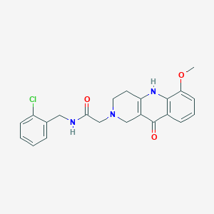 molecular formula C22H22ClN3O3 B2772487 N-(2-chlorobenzyl)-2-(6-methoxy-10-oxo-3,4-dihydrobenzo[b][1,6]naphthyridin-2(1H,5H,10H)-yl)acetamide CAS No. 1251547-36-0