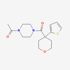 molecular formula C16H22N2O3S B2772492 1-[4-(4-Thiophen-2-yloxane-4-carbonyl)piperazin-1-yl]ethanone CAS No. 877649-37-1