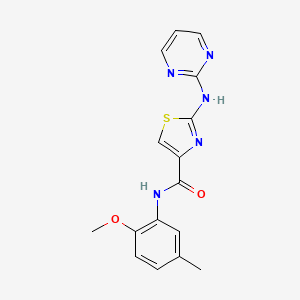 N-(2-methoxy-5-methylphenyl)-2-(pyrimidin-2-ylamino)thiazole-4-carboxamide