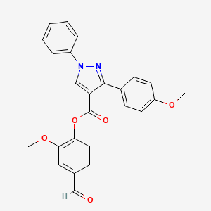 (4-Formyl-2-methoxyphenyl) 3-(4-methoxyphenyl)-1-phenylpyrazole-4-carboxylate