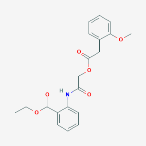 molecular formula C20H21NO6 B2772526 Ethyl 2-[[2-[2-(2-methoxyphenyl)acetyl]oxyacetyl]amino]benzoate CAS No. 1324208-89-0