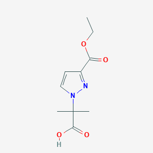 molecular formula C10H14N2O4 B2772530 2-[3-(ethoxycarbonyl)-1H-pyrazol-1-yl]-2-methylpropanoic acid CAS No. 1856046-97-3