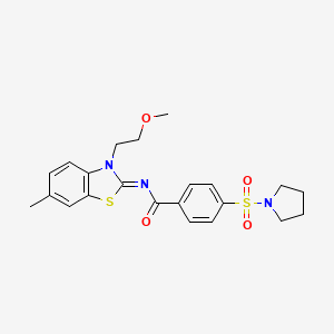 (Z)-N-(3-(2-methoxyethyl)-6-methylbenzo[d]thiazol-2(3H)-ylidene)-4-(pyrrolidin-1-ylsulfonyl)benzamide