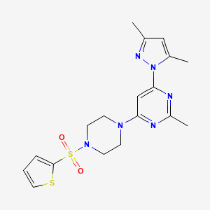 4-(3,5-dimethyl-1H-pyrazol-1-yl)-2-methyl-6-(4-(thiophen-2-ylsulfonyl)piperazin-1-yl)pyrimidine
