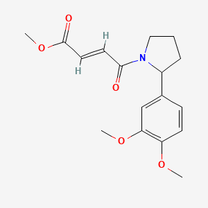 molecular formula C17H21NO5 B2772550 Methyl (E)-4-[2-(3,4-dimethoxyphenyl)pyrrolidin-1-yl]-4-oxobut-2-enoate CAS No. 2411334-91-1