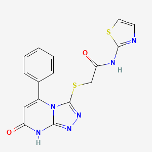 2-((7-oxo-5-phenyl-7,8-dihydro-[1,2,4]triazolo[4,3-a]pyrimidin-3-yl)thio)-N-(thiazol-2-yl)acetamide