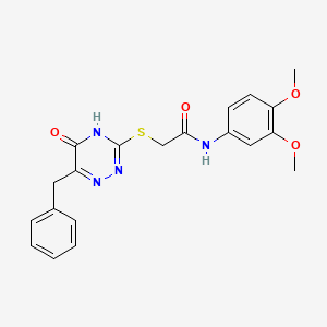 2-((6-benzyl-5-oxo-4,5-dihydro-1,2,4-triazin-3-yl)thio)-N-(3,4-dimethoxyphenyl)acetamide