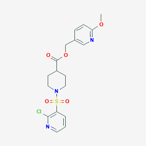molecular formula C18H20ClN3O5S B2772561 (6-Methoxypyridin-3-yl)methyl 1-[(2-chloropyridin-3-yl)sulfonyl]piperidine-4-carboxylate CAS No. 1384558-73-9