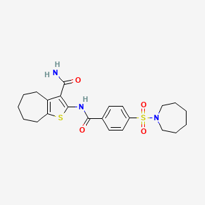 2-(4-(azepan-1-ylsulfonyl)benzamido)-5,6,7,8-tetrahydro-4H-cyclohepta[b]thiophene-3-carboxamide