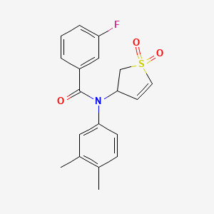 N-(3,4-dimethylphenyl)-N-(1,1-dioxido-2,3-dihydrothiophen-3-yl)-3-fluorobenzamide