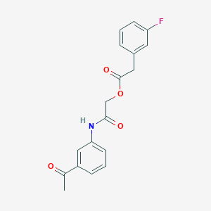 molecular formula C18H16FNO4 B2772565 2-[(3-Acetylphenyl)amino]-2-oxoethyl (3-fluorophenyl)acetate CAS No. 1638707-69-3