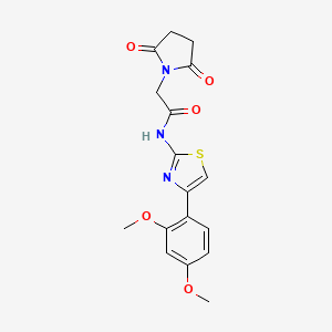 molecular formula C17H17N3O5S B2772569 N-(4-(2,4-dimethoxyphenyl)thiazol-2-yl)-2-(2,5-dioxopyrrolidin-1-yl)acetamide CAS No. 361481-82-5