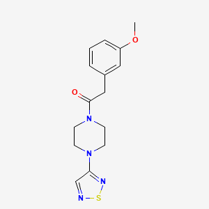 molecular formula C15H18N4O2S B2772571 2-(3-甲氧基苯基)-1-[4-(1,2,5-噻二唑-3-基)哌嗪-1-基]乙酮 CAS No. 2097921-50-9