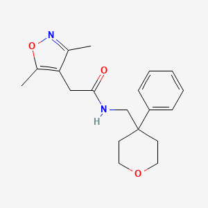 2-(3,5-dimethylisoxazol-4-yl)-N-((4-phenyltetrahydro-2H-pyran-4-yl)methyl)acetamide