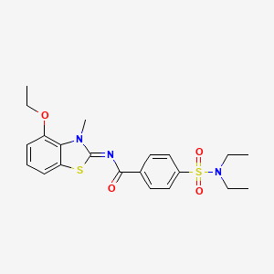 molecular formula C21H25N3O4S2 B2772579 4-(二乙基磺酰基)-N-(4-乙氧-3-甲基-1,3-苯并噻唑-2-基亚甲基)苯甲酰胺 CAS No. 533868-68-7